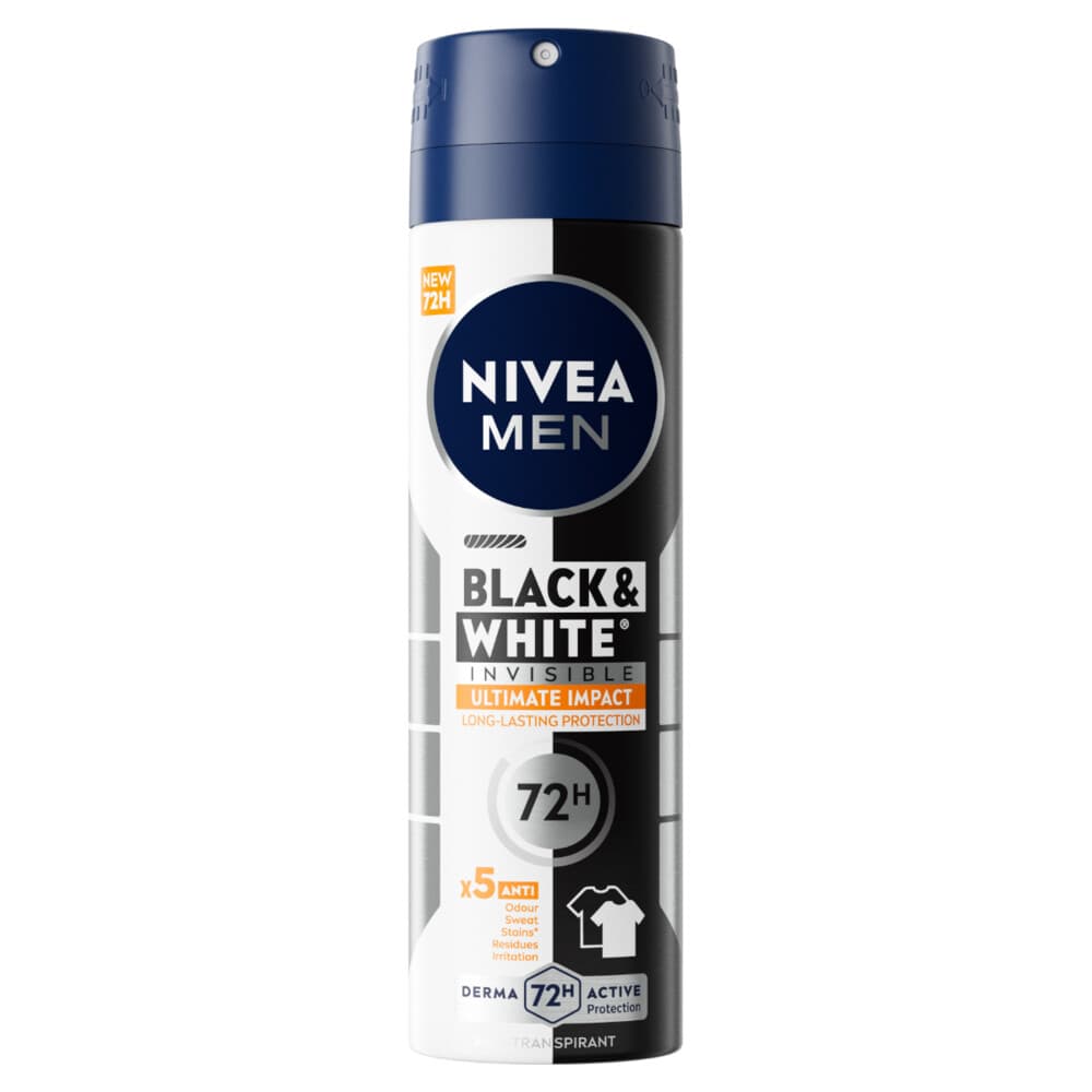 1+1 gratis: NIVEA Men Deodorant Spray Black&White Ultimate Impact 150 ml