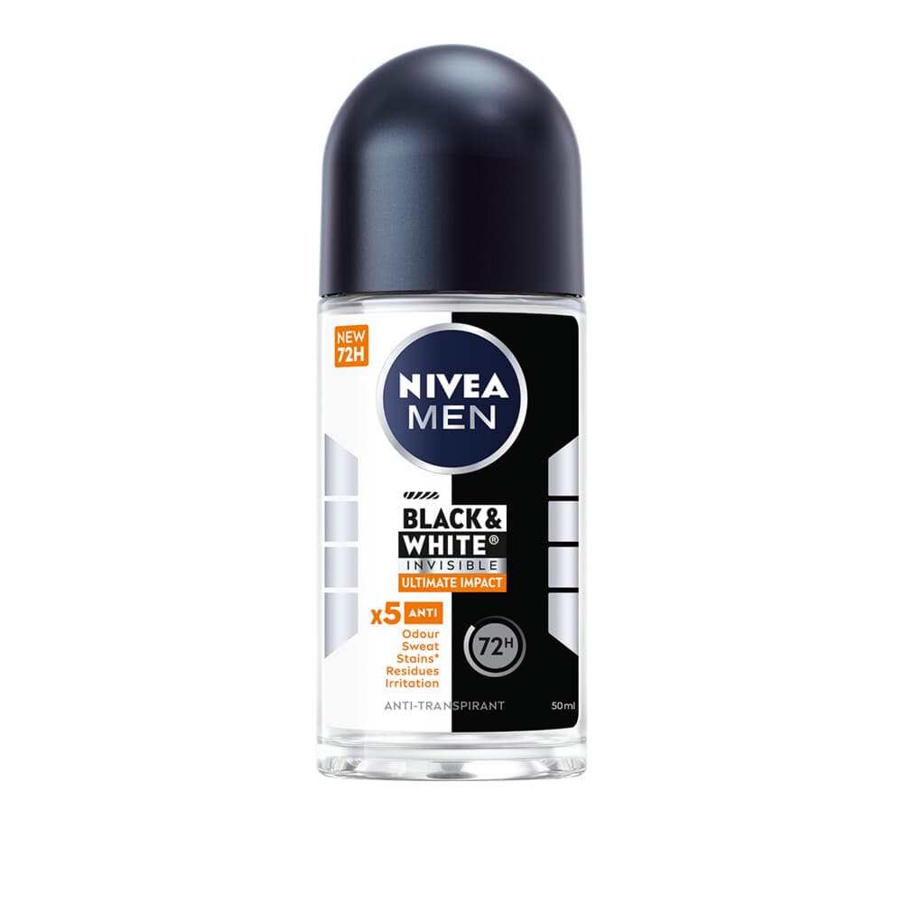 1+1 gratis: NIVEA Men Deodorant Roller Black&White Ultimate Impact 50 ml