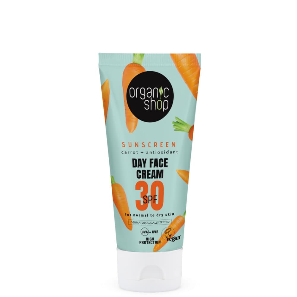 3x Organic Shop Zonnebrandcréme Gezicht SPF 30 Normale huid 50 ml