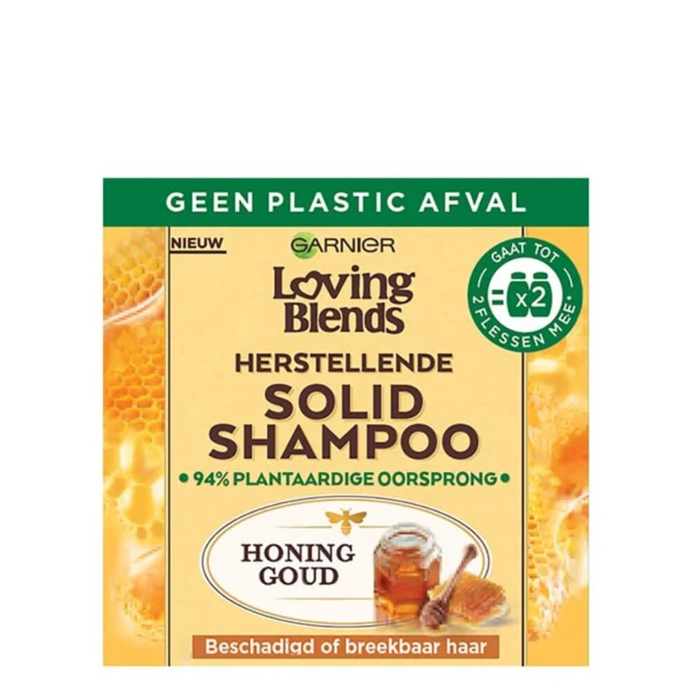1+1 gratis: Garnier Loving Blends Honing Goud Shampoo Bar 60 gr
