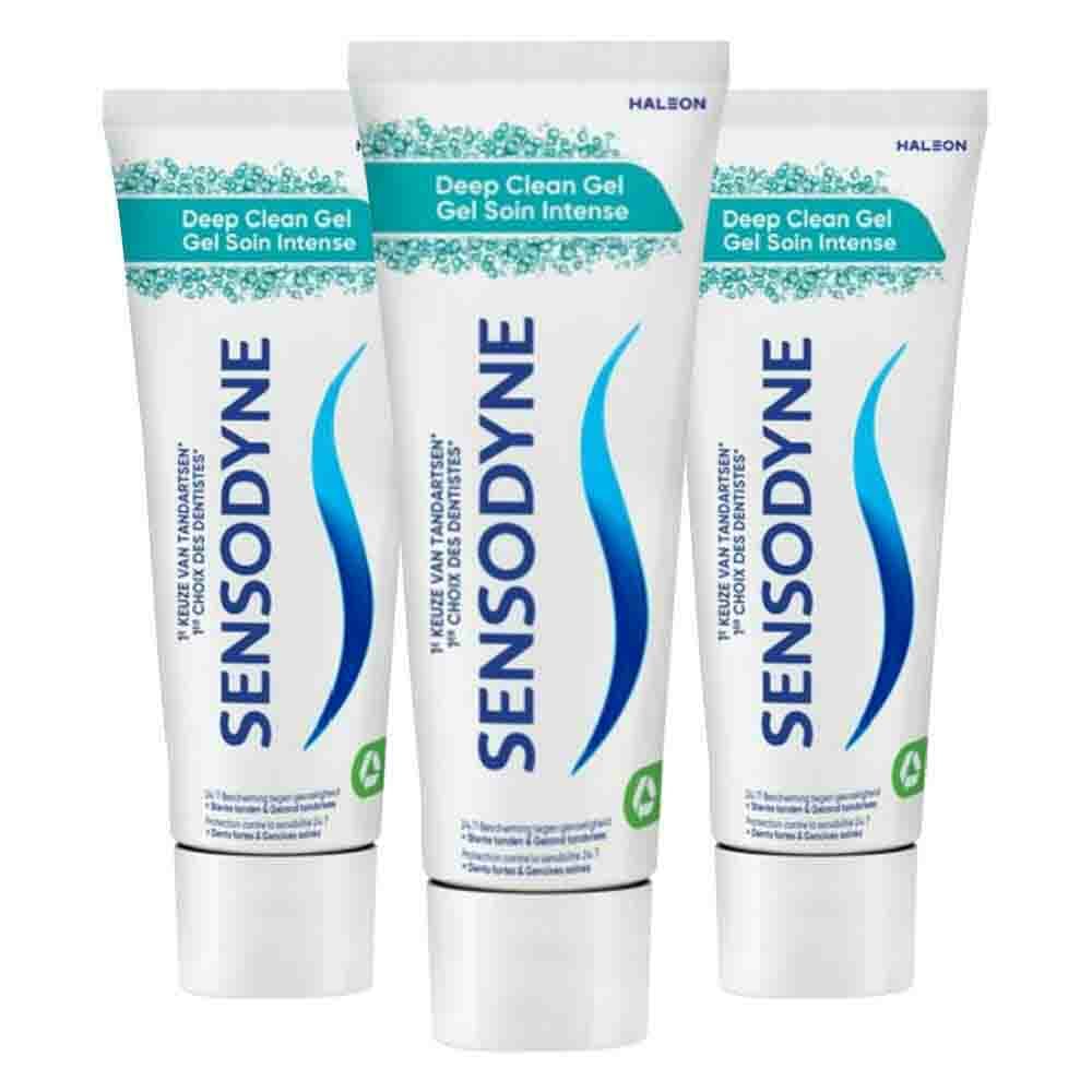 3x Sensodyne Tandpasta Deep Clean Gel 75 ml