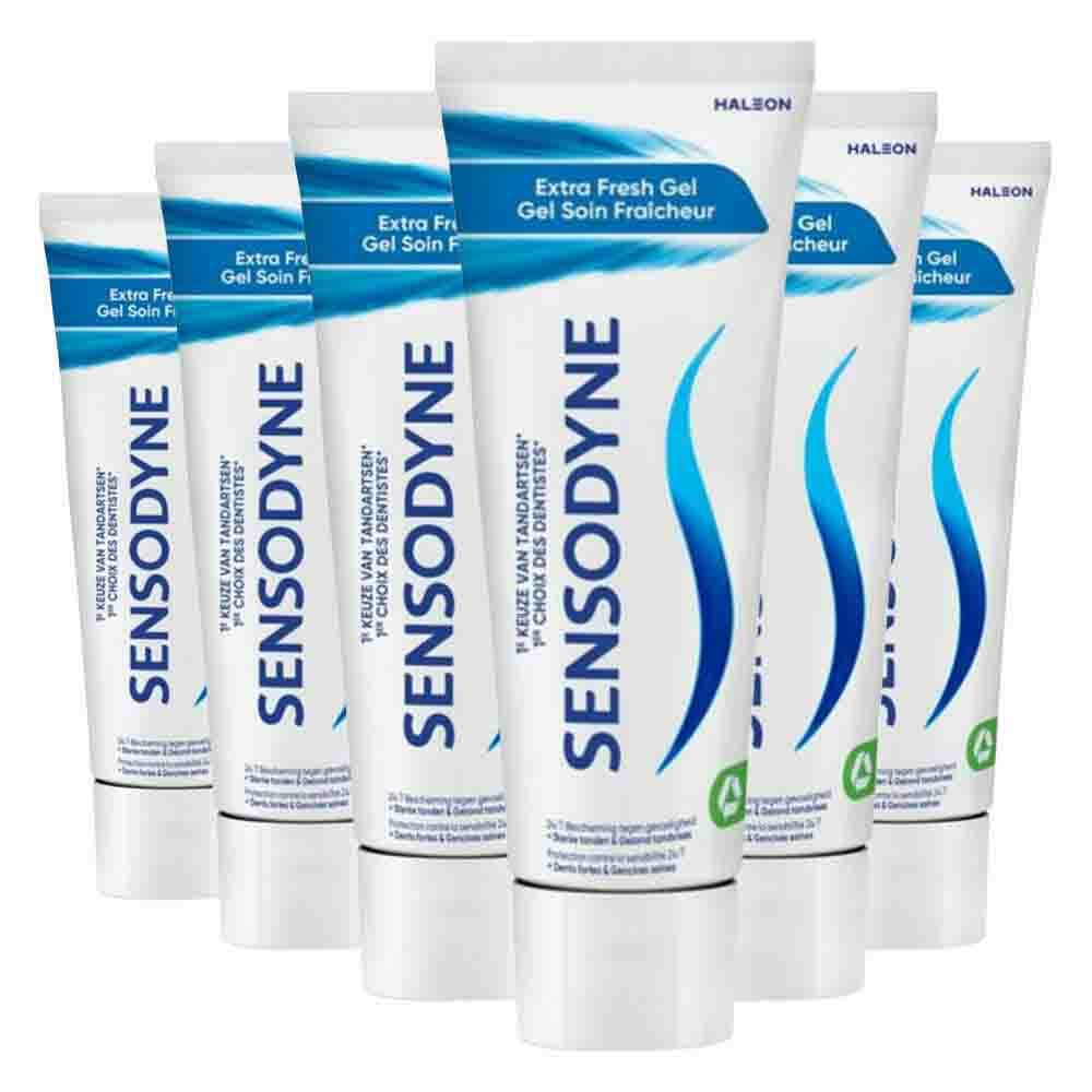 6x Sensodyne Tandpasta Extra Fresh Gel 75 ml