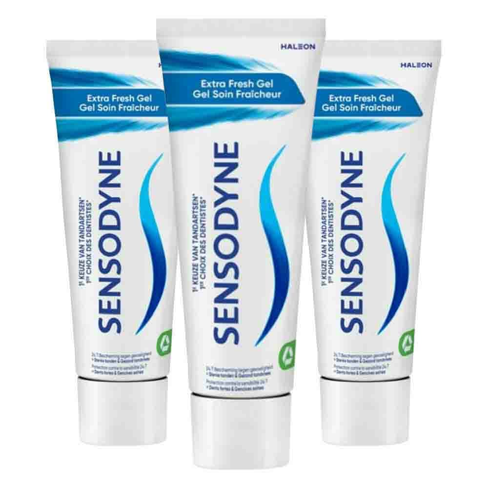 3x Sensodyne Tandpasta Extra Fresh Gel 75 ml