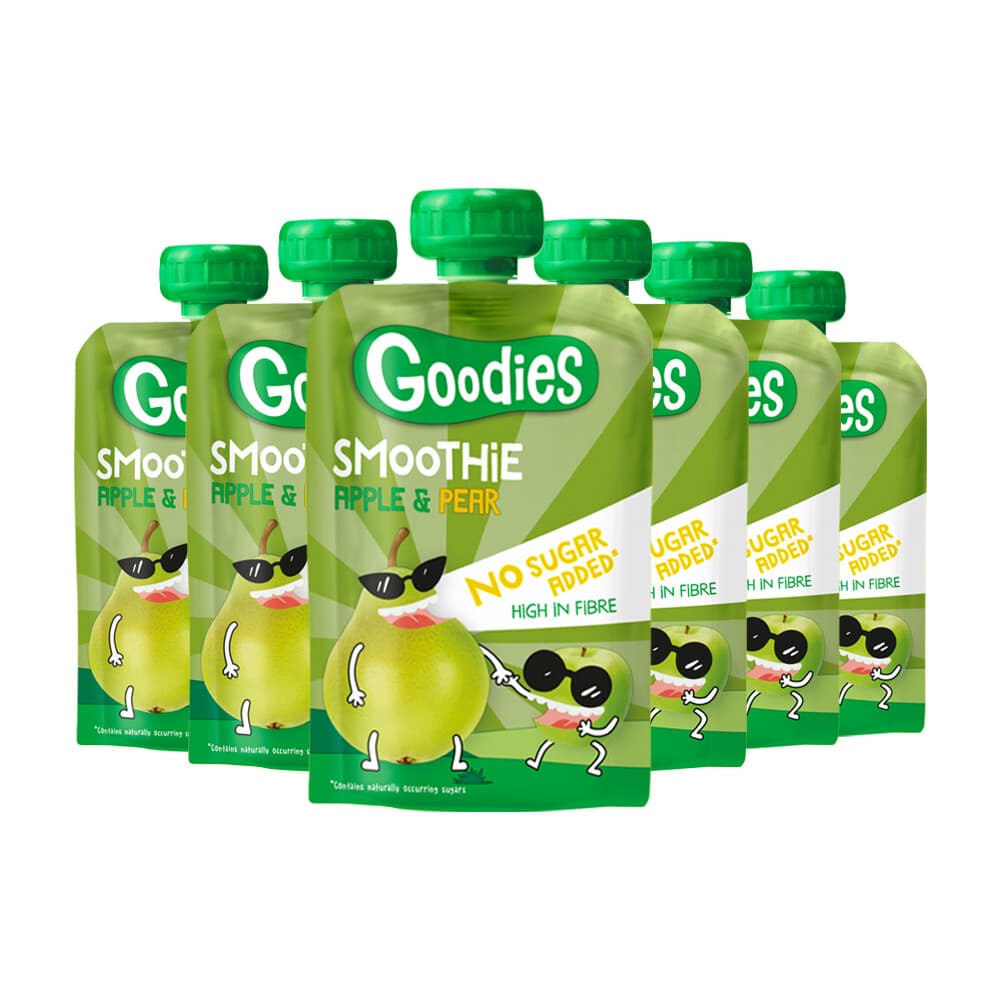 2e halve prijs: 6x Goodies Knijpfruit Smoothie Appel&Peer 100 gr