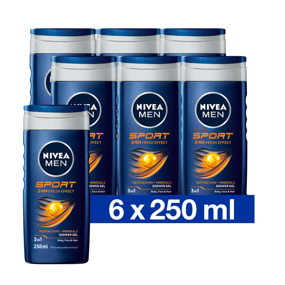 6x NIVEA Men Sport Douchegel 250 ml