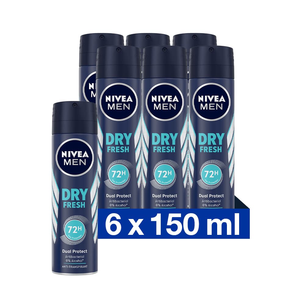 6x NIVEA Men Deodorant Spray Dry Fresh 150 ml