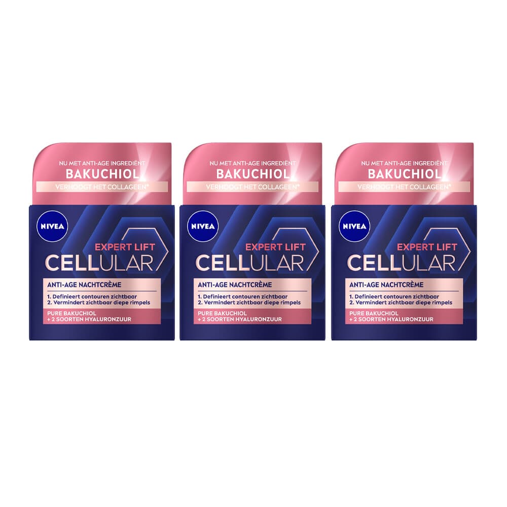 3x NIVEA Cellular Filler Nachtcrème Elasticity 50 ml