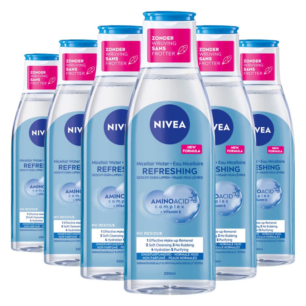 6x NIVEA Micellair Water Refreshing Normale Huid 200 ml