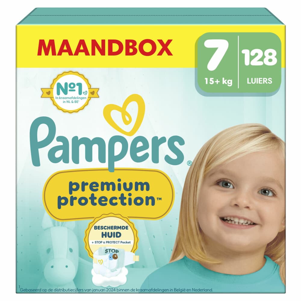Pampers Premium Protection Luiers Maat 7 (15+ kg) 128 stuks