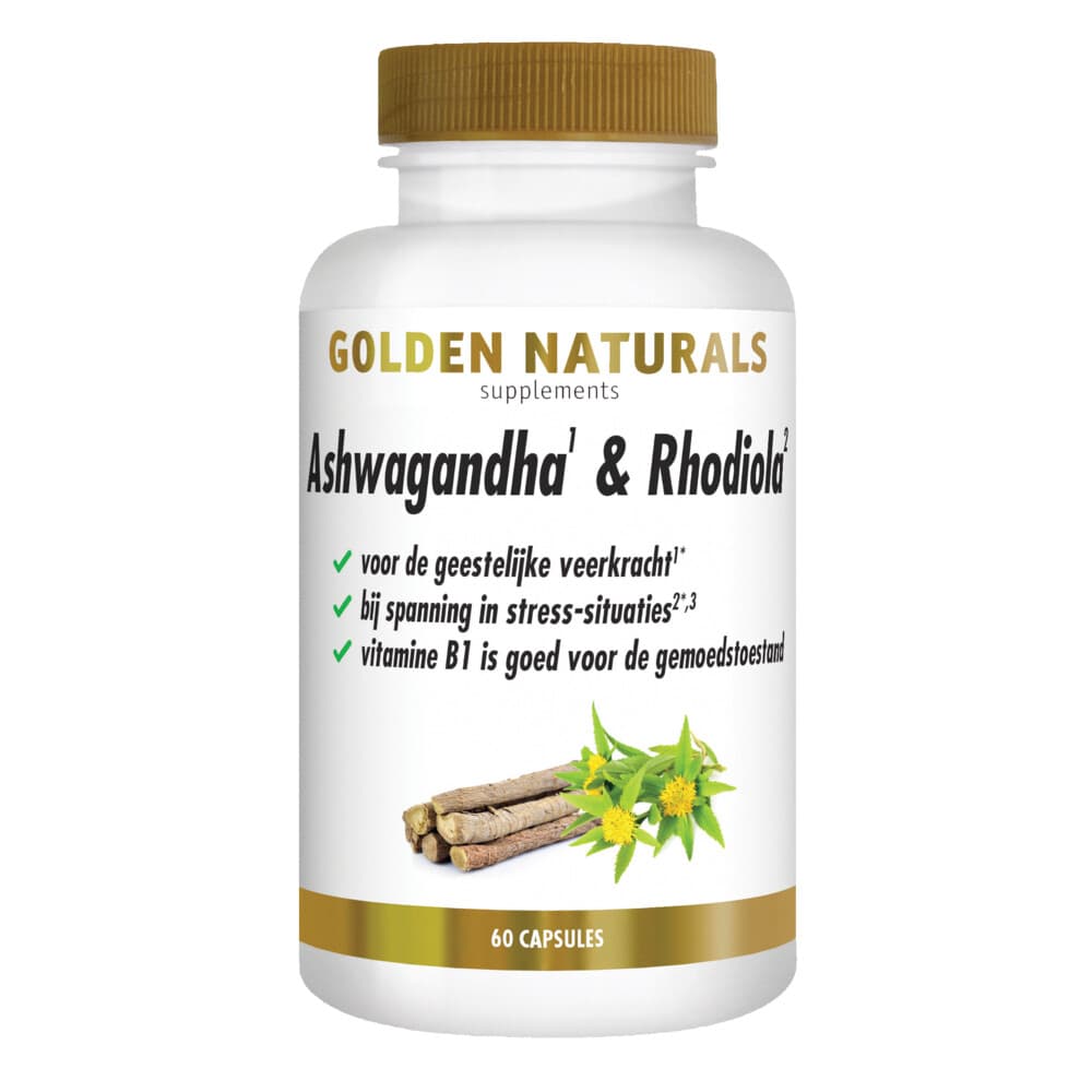 Gratis Verzending: Golden Naturals Ashwagandha&Rhodiola 60 vegacapsules