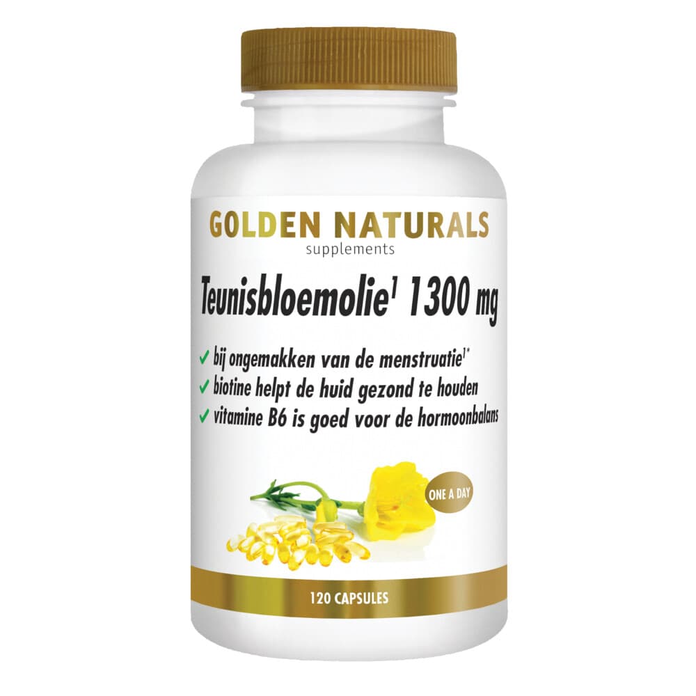 Gratis Verzending: Golden Naturals Teunisbloemolie 1300mg 120 softgels