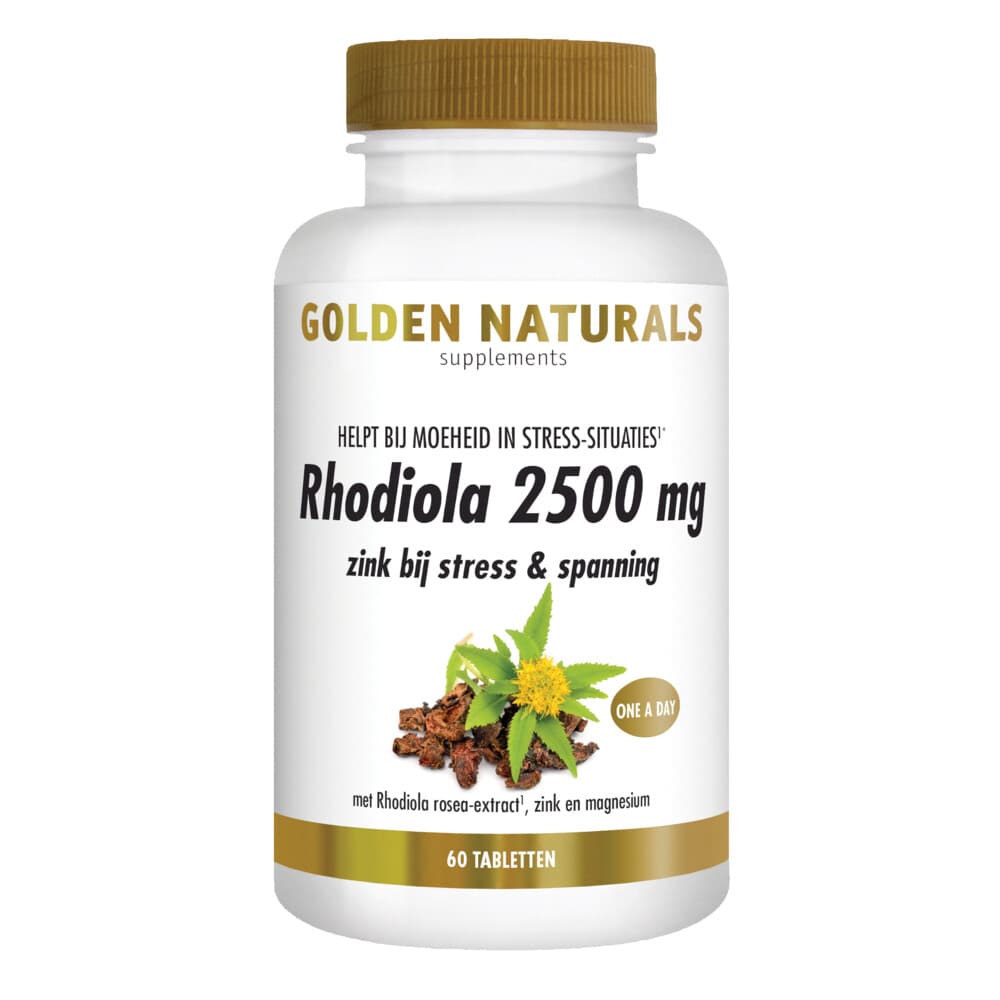 Gratis Verzending: 2x Golden Naturals Rhodiola 2500mg Vegan 60 tabletten