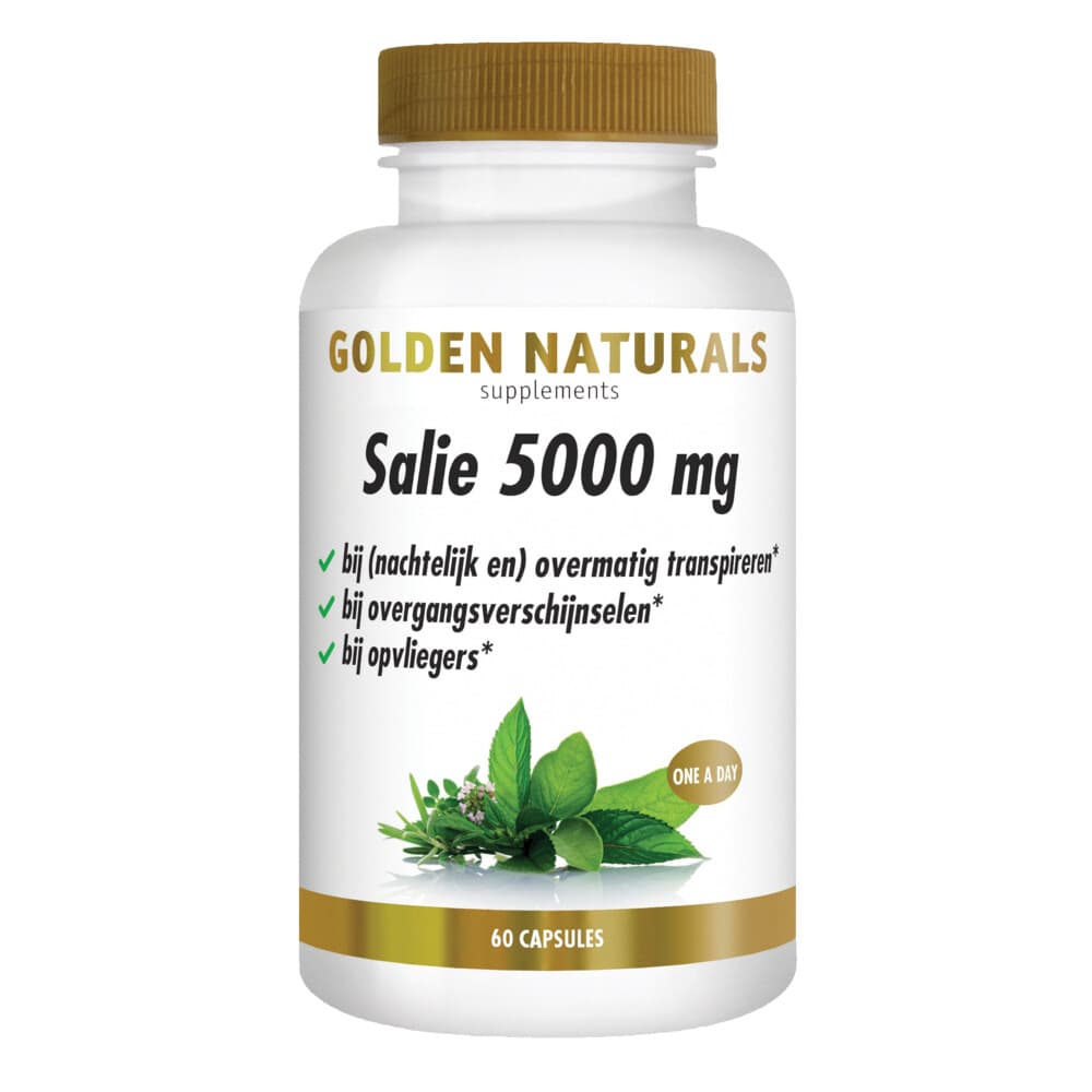 Gratis Verzending: Golden Naturals Salie 5000mg 60 vegacapsules