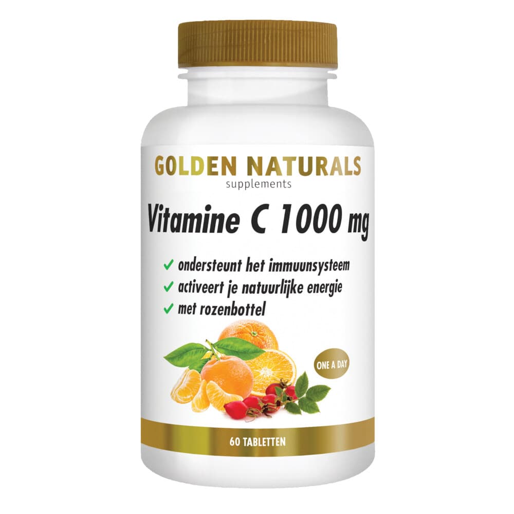 Gratis Verzending: Golden Naturals Vitamine C 1000mg Rozenbottel Vegan 60 tabletten