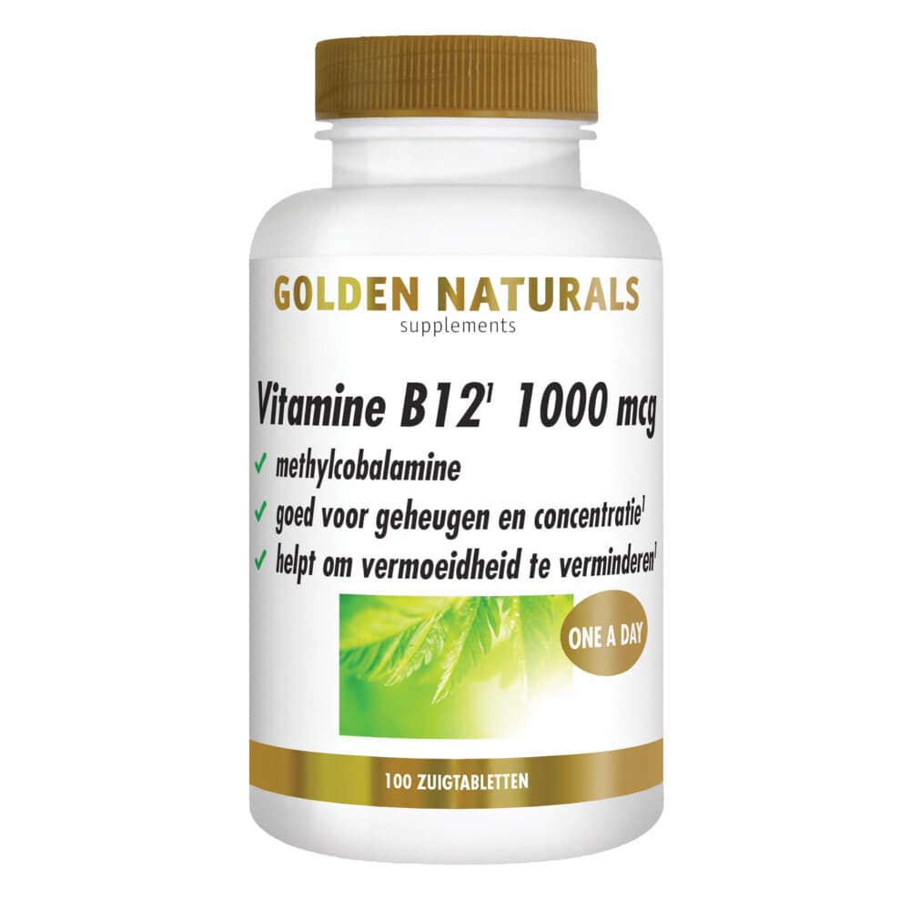 Gratis Verzending: Golden Naturals Vitamine B12 1000mcg Vegan 100 zuigtabletten