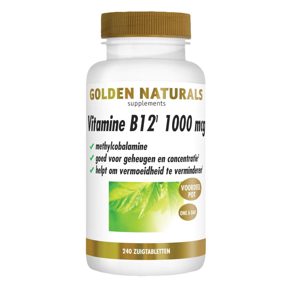 Gratis Verzending: Golden Naturals Vitamine B12 1000mcg Vegan 240 zuigtabletten