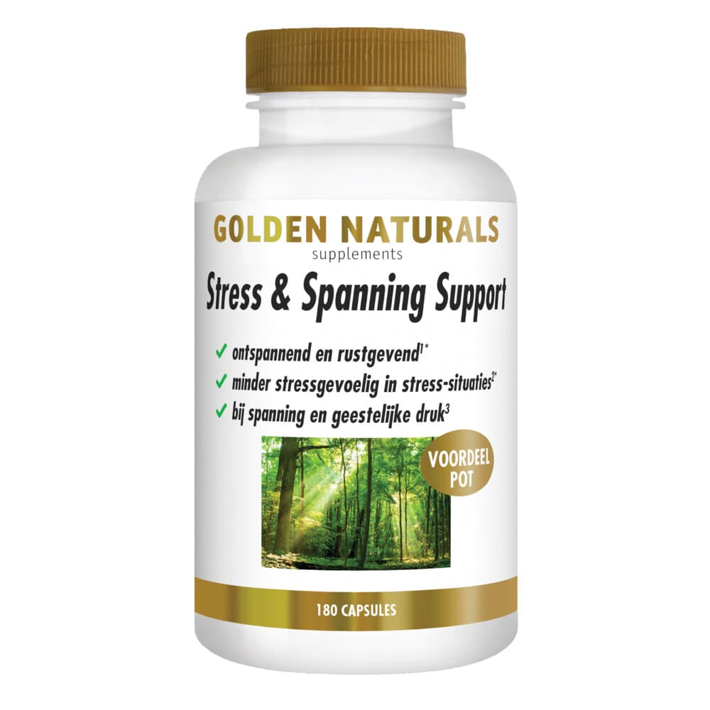 Gratis Verzending: Golden Naturals Stress&Spanning Support 180 vegacapsules