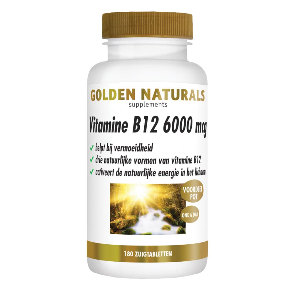 Gratis Verzending: 2x Golden Naturals Vitamine B12 6000mcg Vegan 180 zuigtabletten