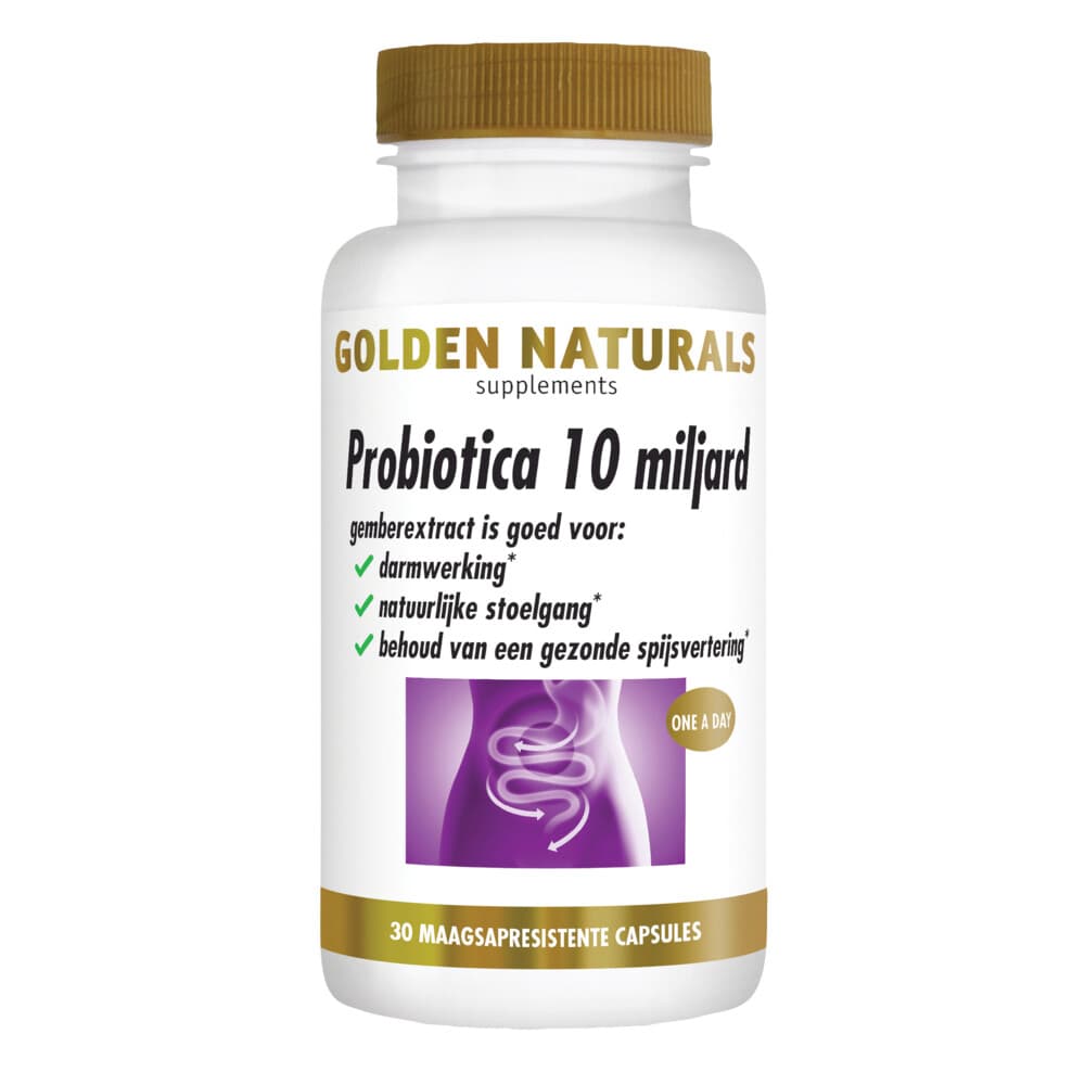 Gratis Verzending: 2x Golden Naturals Probiotica 10 Miljard Maagsapresistent 30 vegacapsules