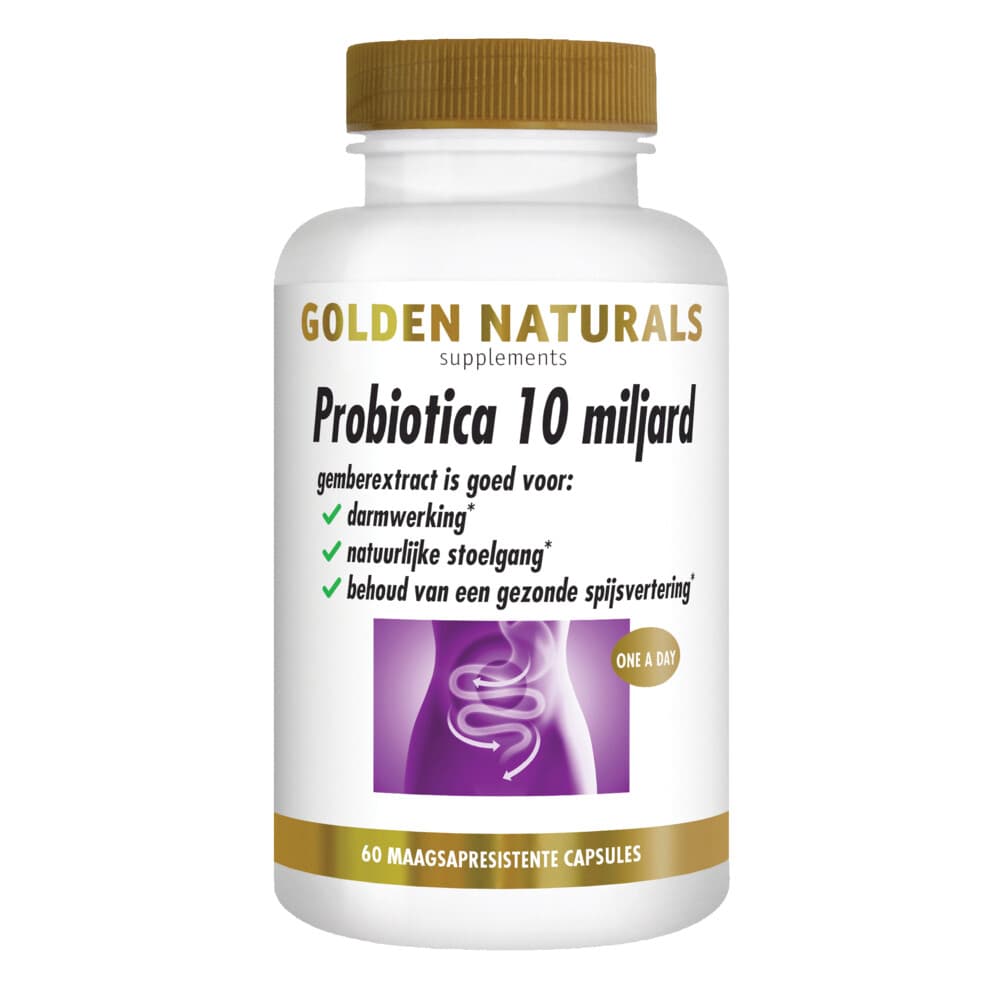 Gratis Verzending: Golden Naturals Probiotica 10 Miljard Maagsapresistent 60 vegacapsules