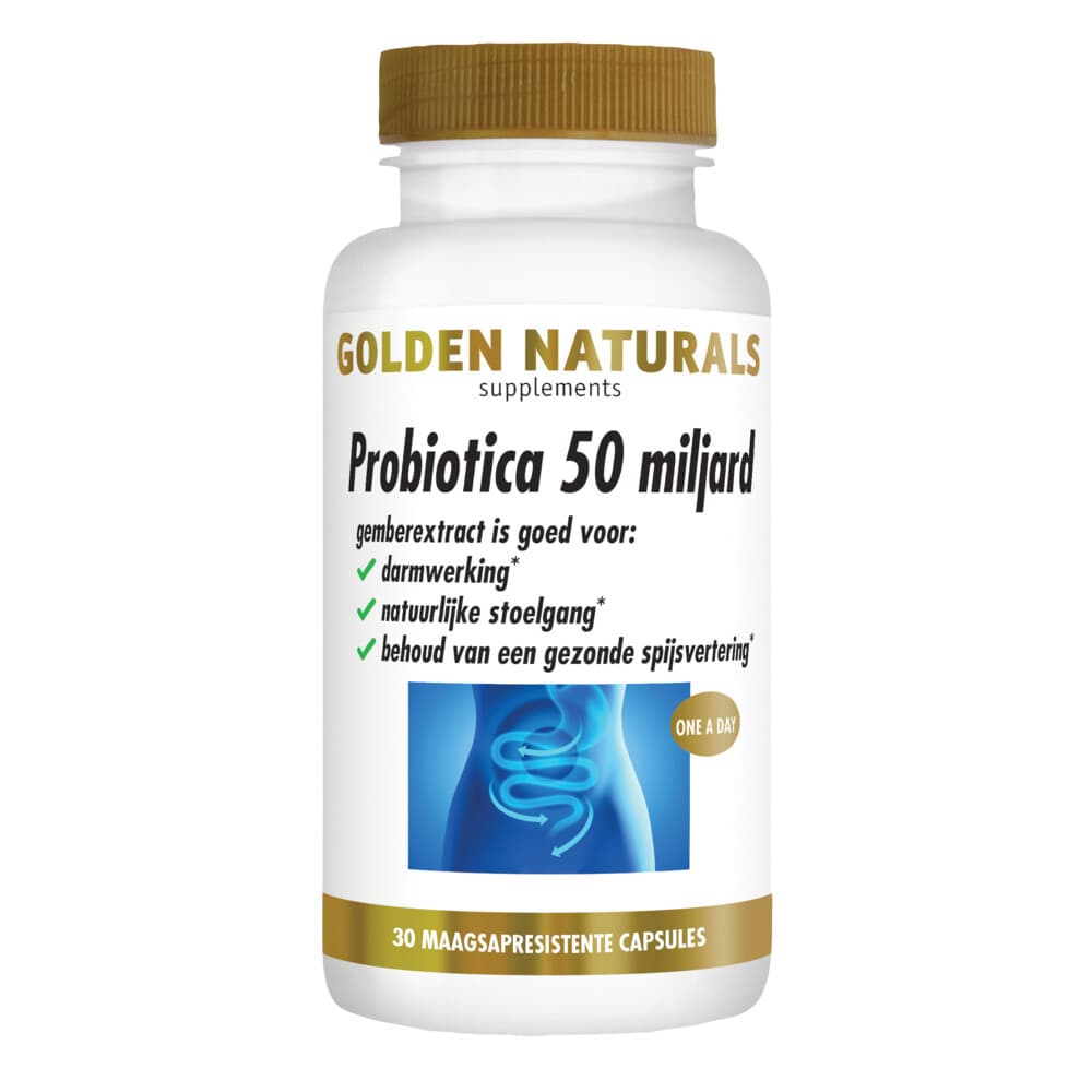 Gratis Verzending: 2x Golden Naturals Probiotica 50 Miljard Maagsapresistent 30 vegacapsules