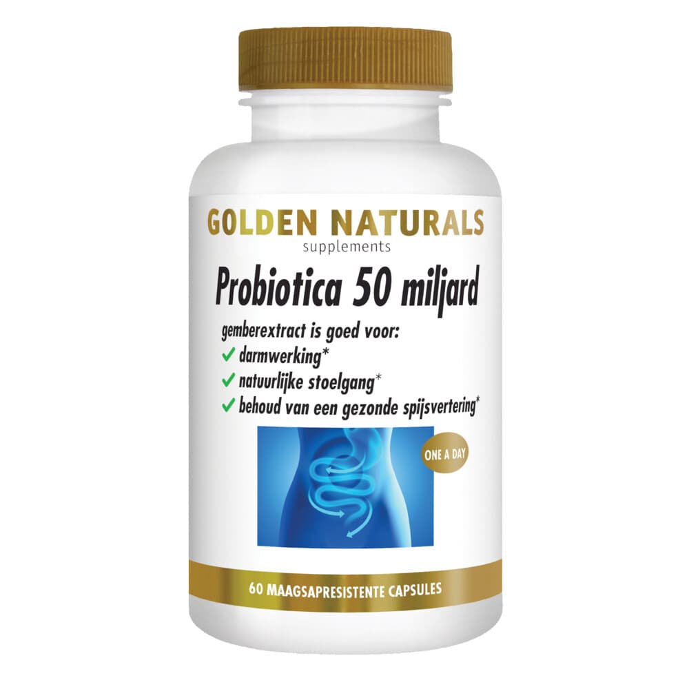 Gratis Verzending: Golden Naturals Probiotica 50 Miljard Maagsapresistent 60 vegacapsules