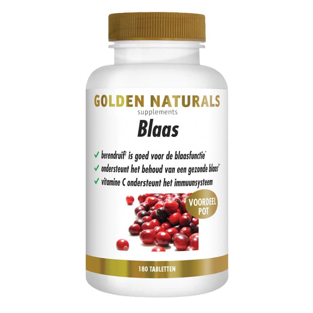 Gratis Verzending: Golden Naturals Blaas Vegan 180 tabletten