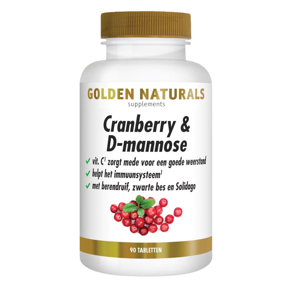 Gratis Verzending: Golden Naturals Cranberry&D-mannose 90 vegacapsules