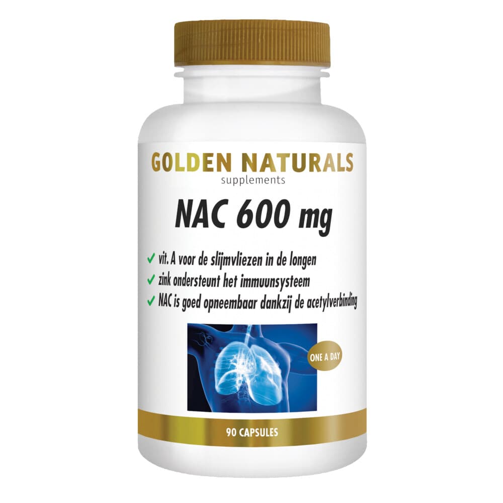 Gratis Verzending: 2x Golden Naturals NAC 600mg 90 vegacapsules