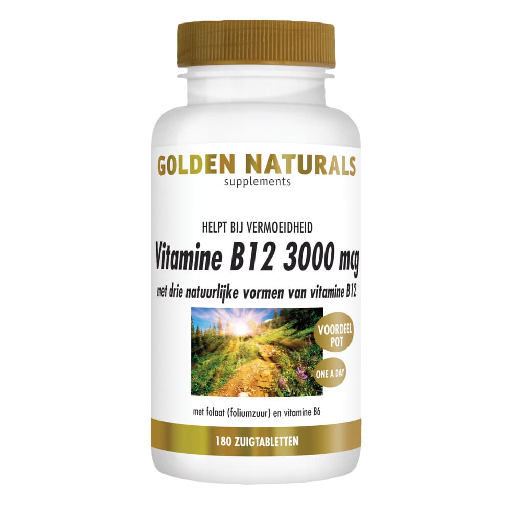 Gratis Verzending: 2x Golden Naturals Vitamine B12 3000mcg Vegan 180 zuigtabletten