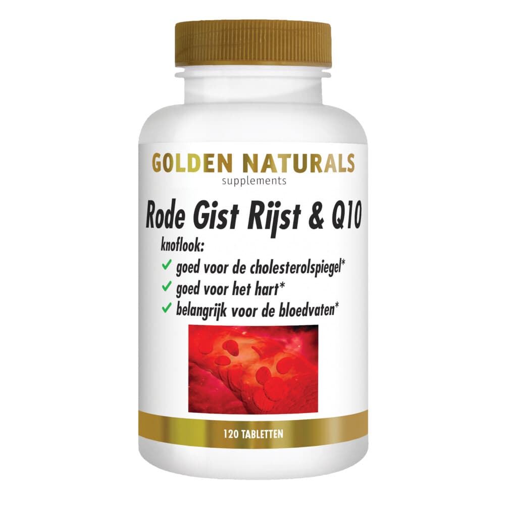 Gratis Verzending: 2x Golden Naturals Rode Gist Rijst&Q10 Vegan 120 tabletten