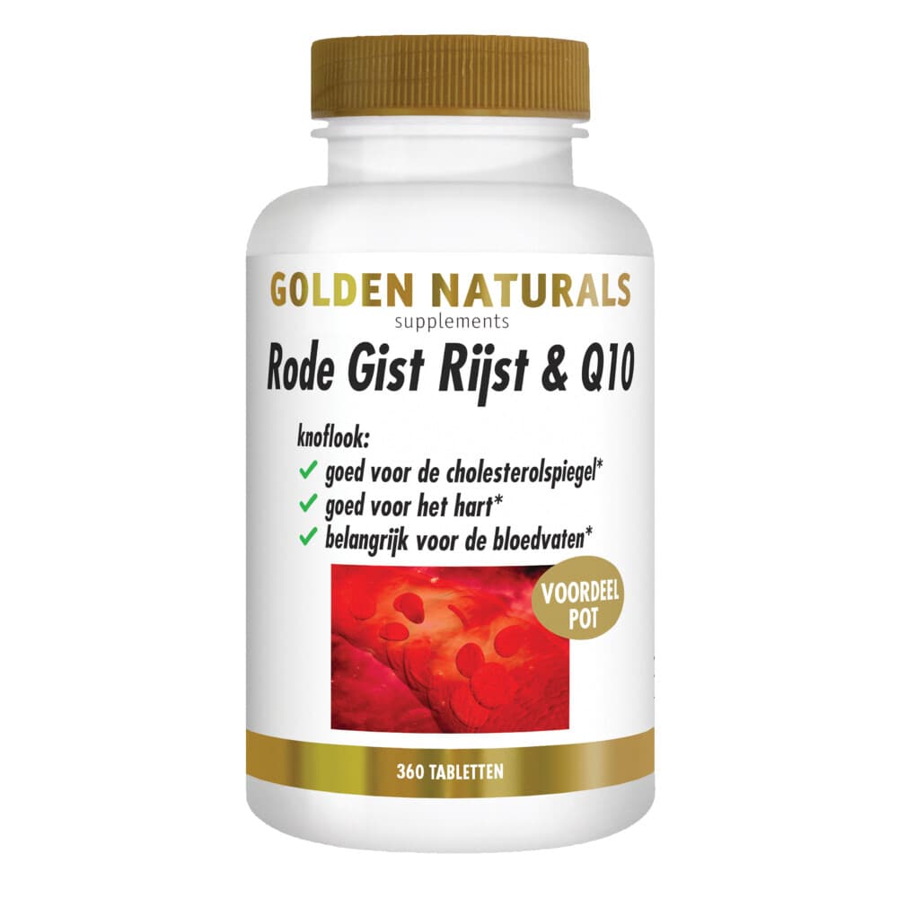 Gratis Verzending: 2x Golden Naturals Rode Gist Rijst&Q10 Vegan 360 tabletten