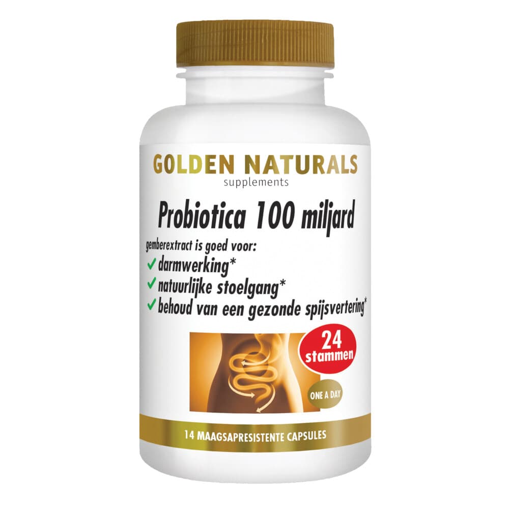 Gratis Verzending: 2x Golden Naturals Probiotica 100 Miljard Maagsapresistent 14 vegacapsules