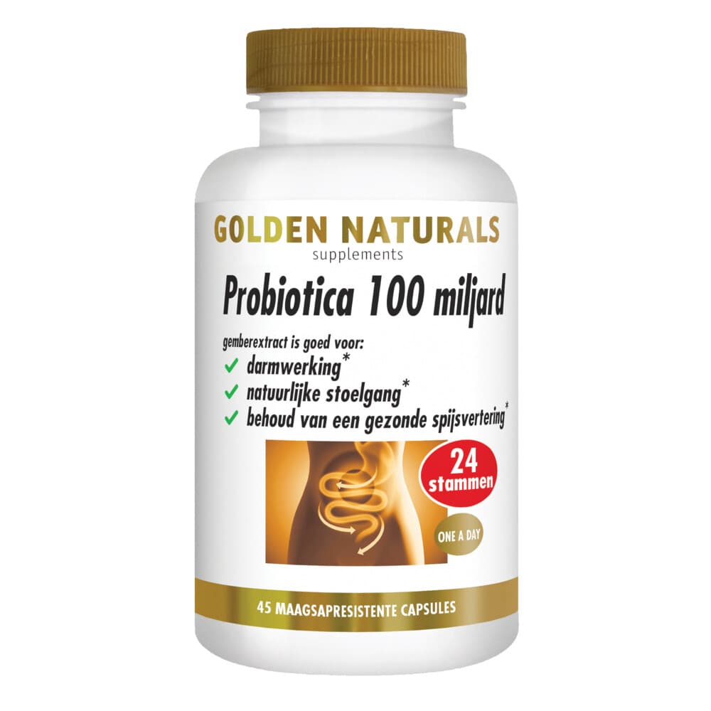 Gratis Verzending: Golden Naturals Probiotica 100 Miljard Maagsapresistent 45 vegacapsules