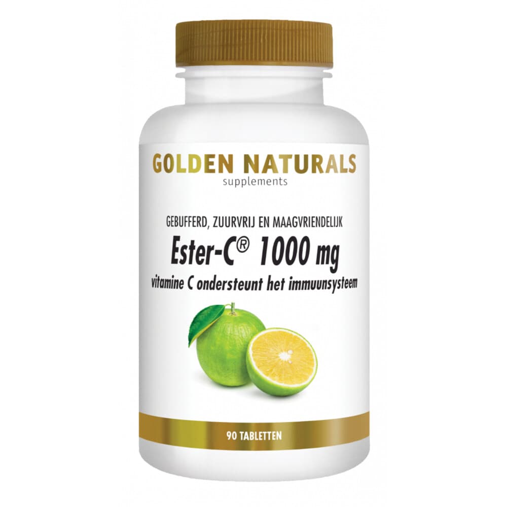 Gratis Verzending: 2x Golden Naturals Ester-C 1000mg Vegan 90 tabletten