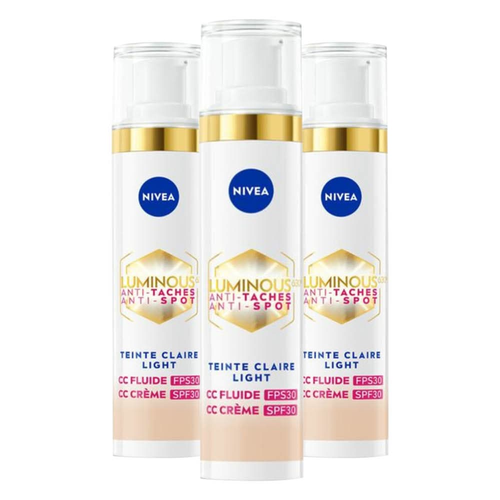 3x NIVEA Luminous630 CC Cream SPF 30 Light 40 ml