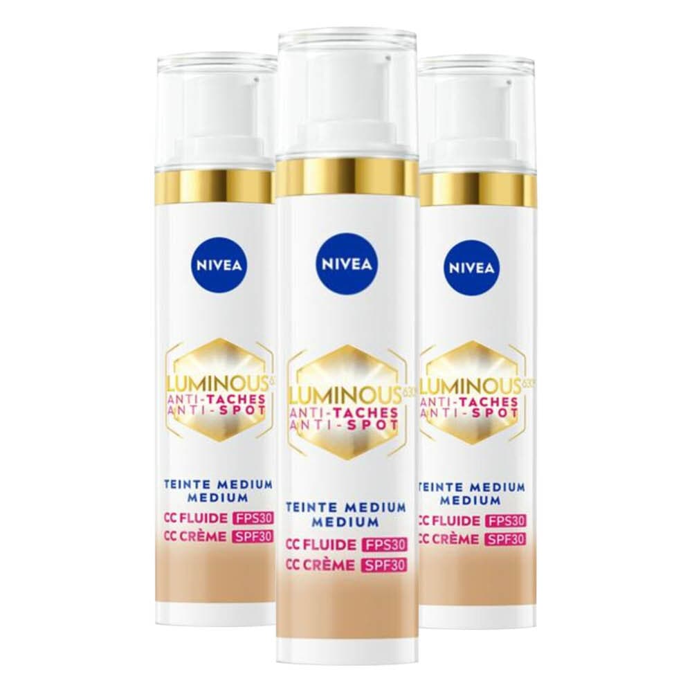 3x NIVEA Luminous630 CC Cream SPF 30 Medium 40 ml