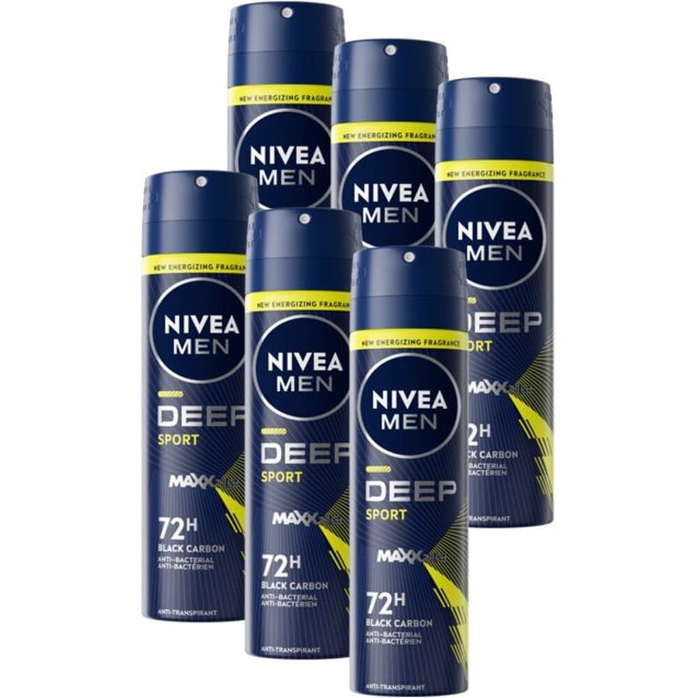 6x NIVEA Men Deodorant Spray Deep Sport 150 ml