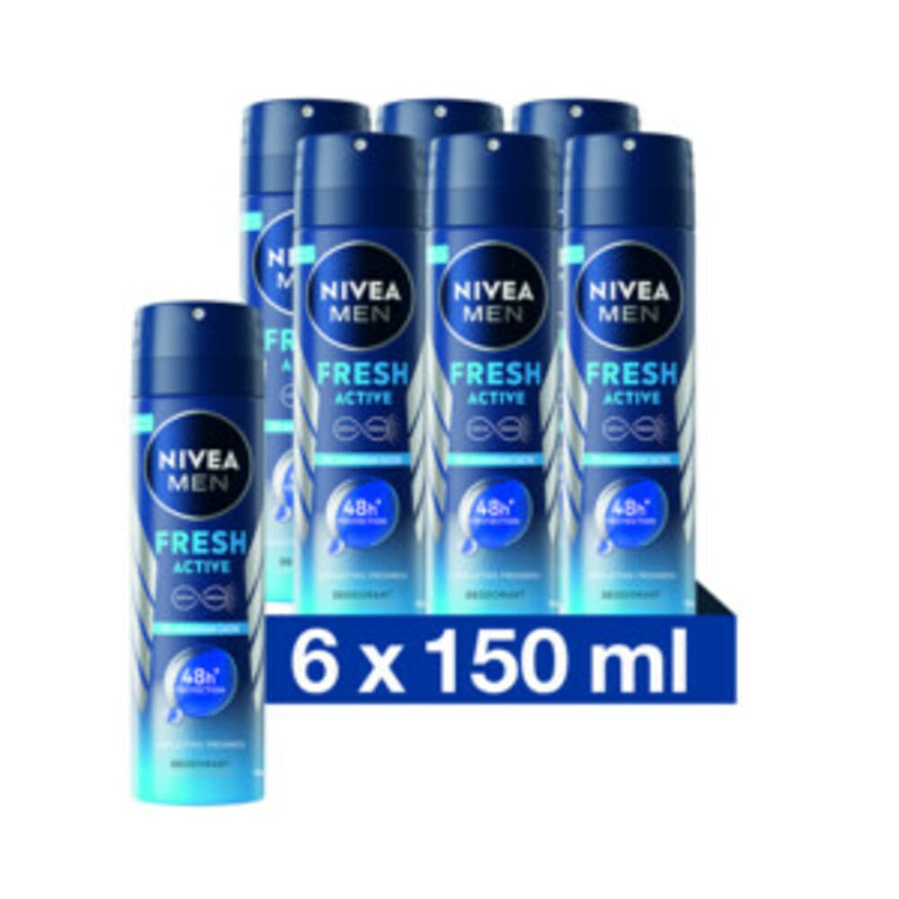 6x NIVEA Men Deodorant Spray Fresh Active 150 ml