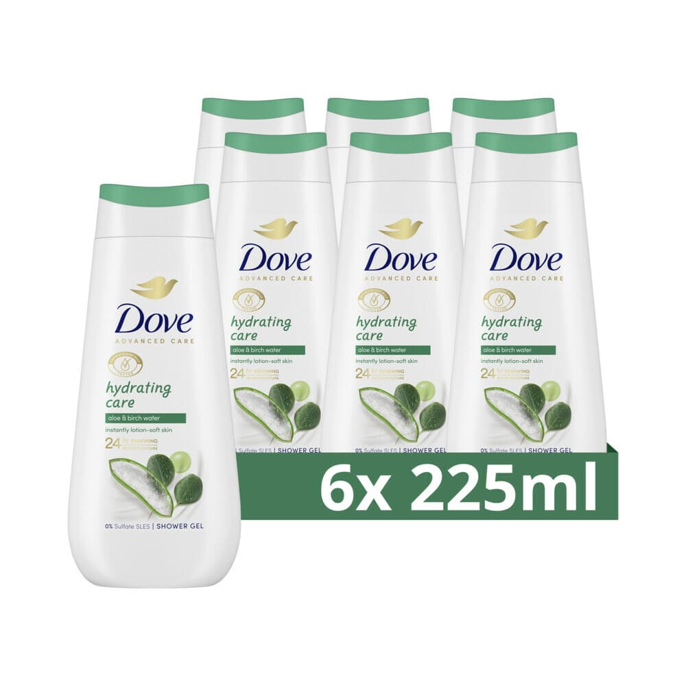 6x Dove Douchecrème Hydrating Care 225 ml