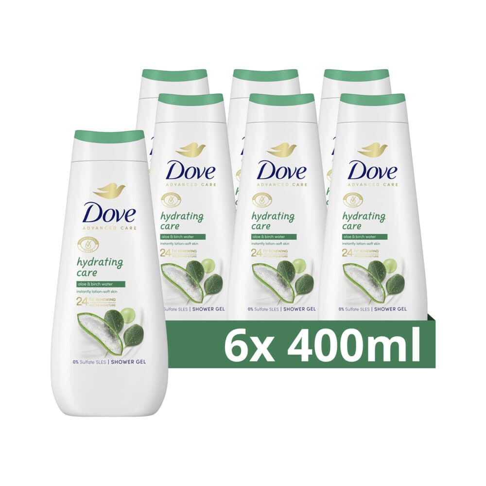 6x Dove Douchecrème Hydrating Care 400 ml