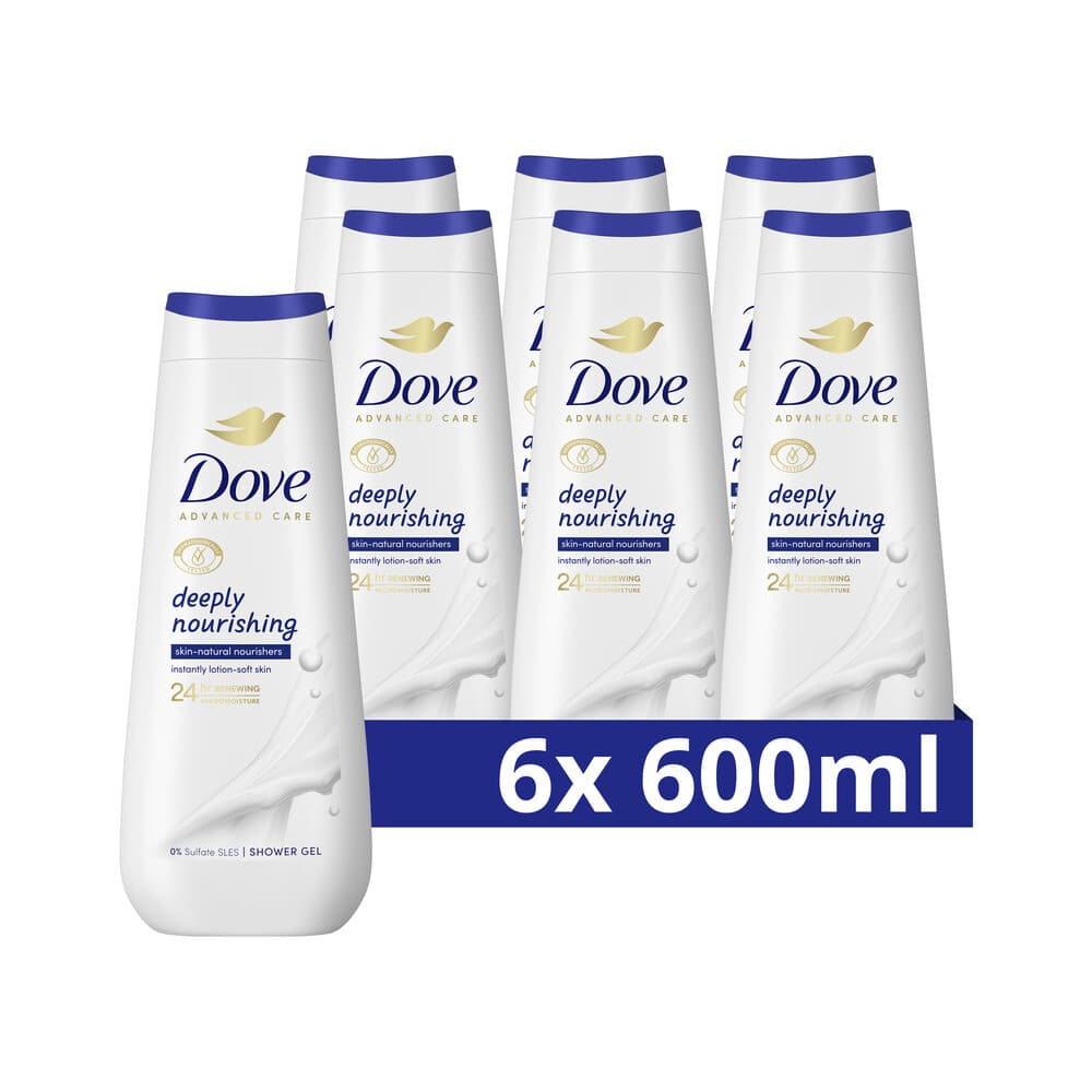 6x Dove Douchecrème Deeply Nourishing 600 ml