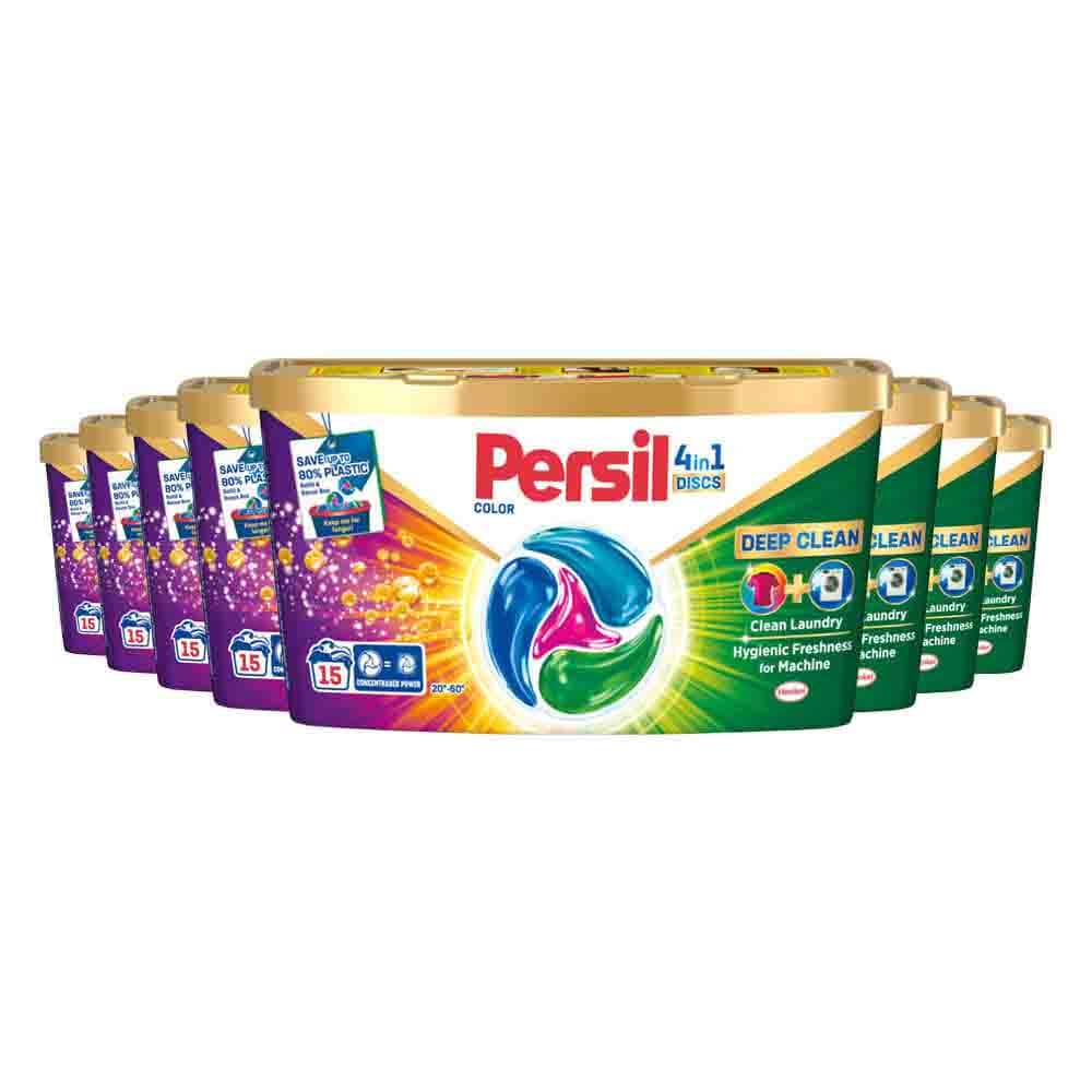 8x Persil Wasmiddelcapsules Discs Gekleurde Was 15 stuks