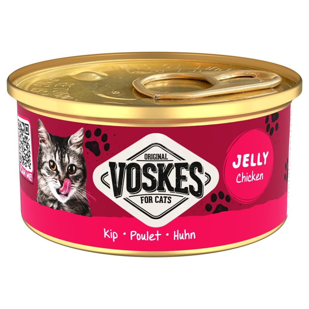 3+1 gratis: Voskes Kattenvoer Nat Gelei Kip 85 gr
