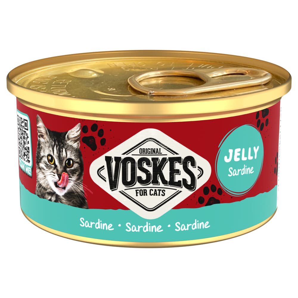 24x Voskes Kattenvoer Nat Gelei Sardine 85 gr