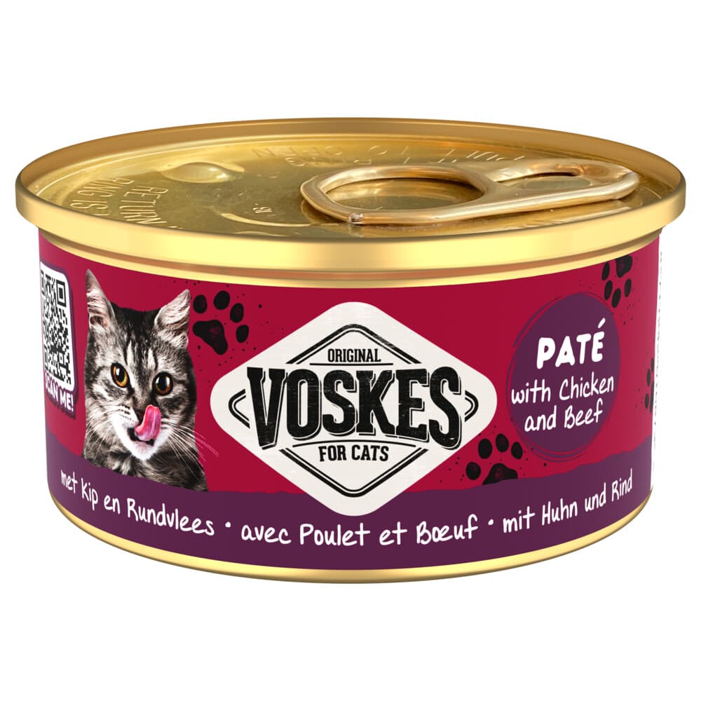 3+1 gratis: Voskes Kattenvoer Nat Paté Kip&Rundvlees 85 gr