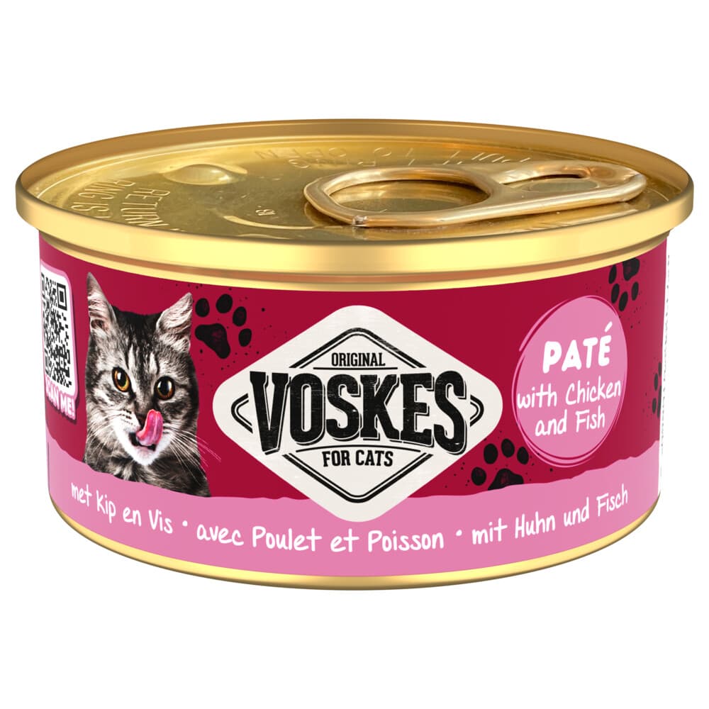 3+1 gratis: Voskes Kattenvoer Nat Paté Kip&Vis 85 gr