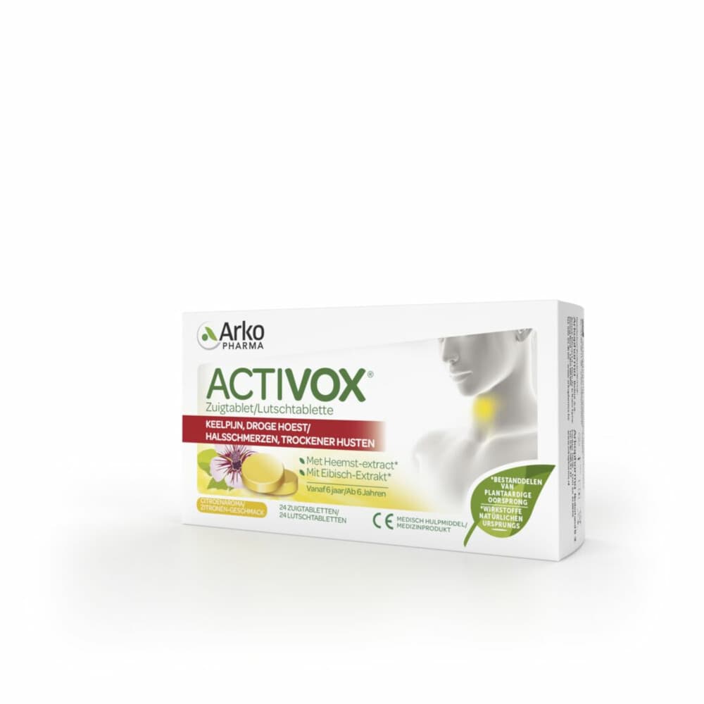 2x Arkopharma Activox Keelpijn En Droge Hoest 24 zuigtabletten