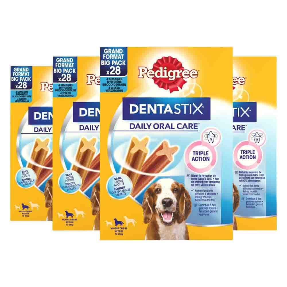 4x Pedigree Dentastix Hondensnacks Medium Multipack 28-pack 720 gr