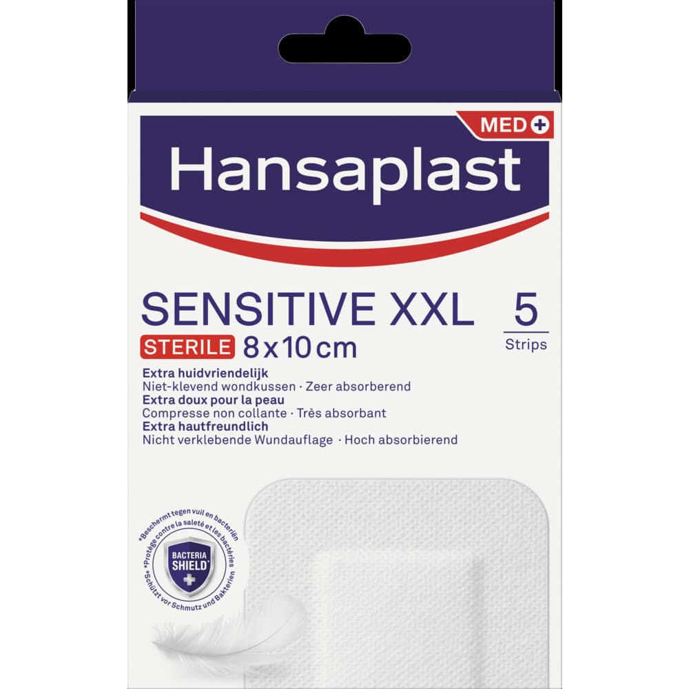 2e halve prijs: Hansaplast Sensitive Pleisters XXL Steriel 5 stuks